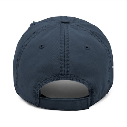 Navy blue baseball cap on a white background
