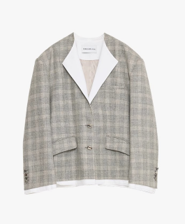 Plaid blazer with white shirt on a white background