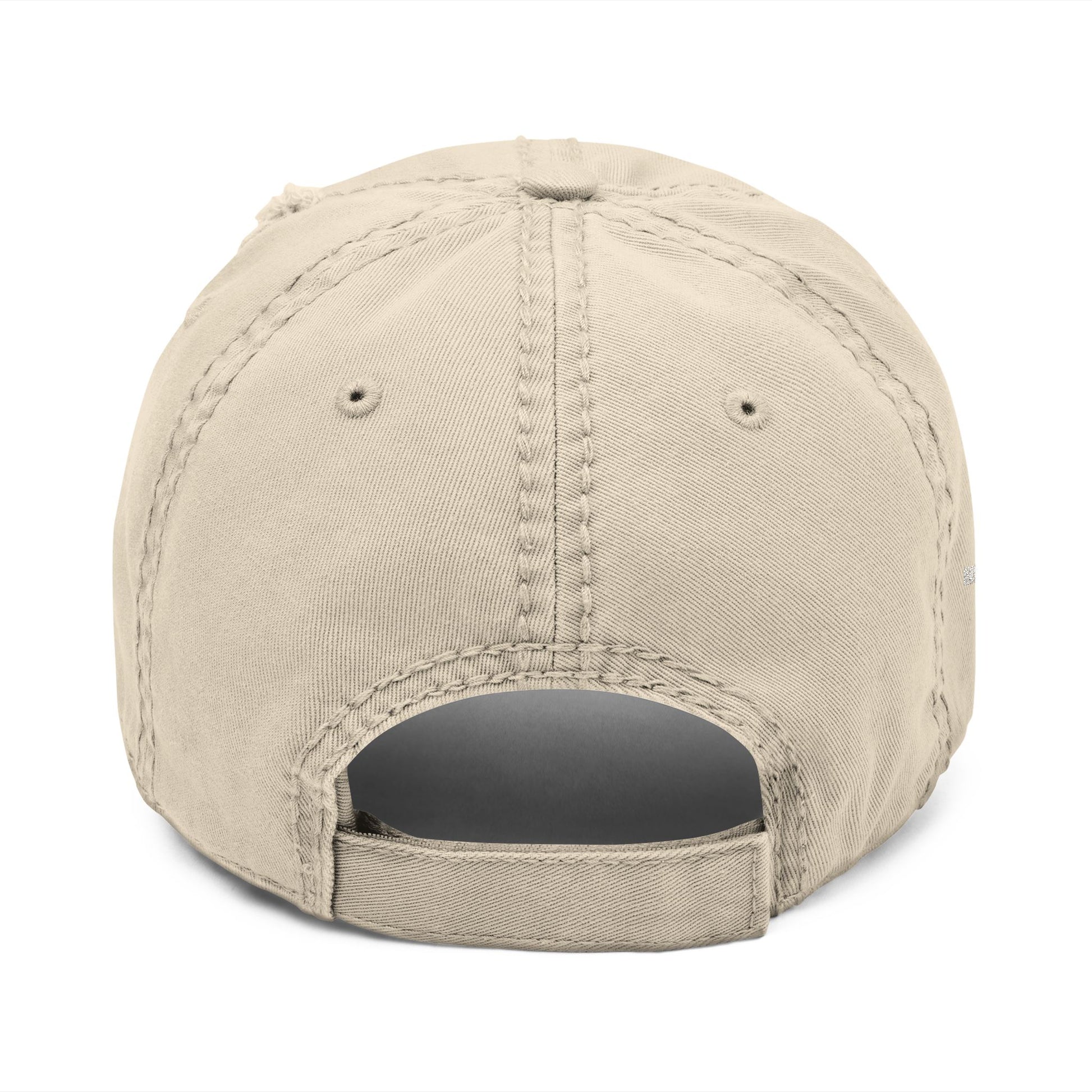 Beige baseball cap with open back on a white background